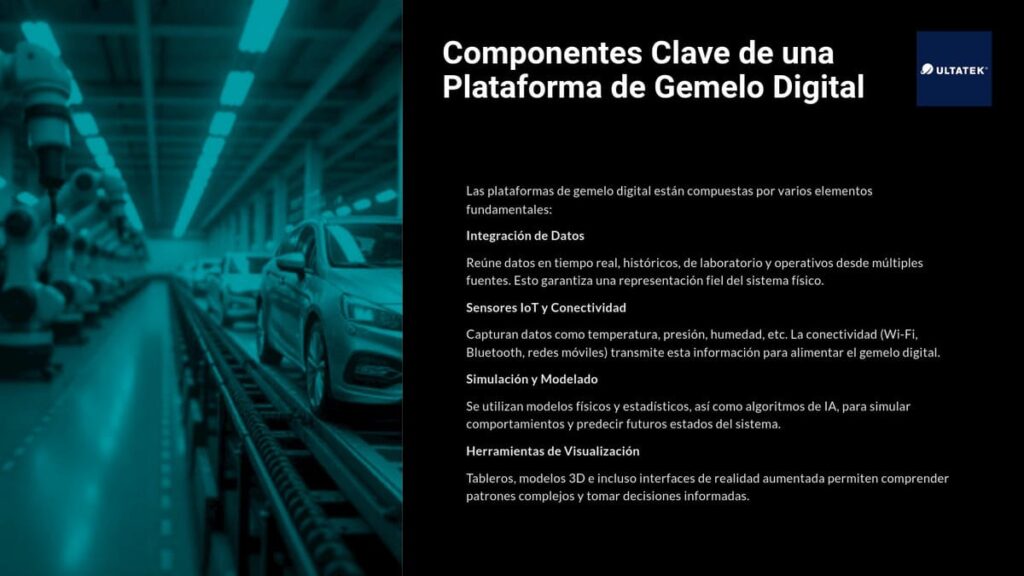 Componentes clave de una plataforma de gemelo digital